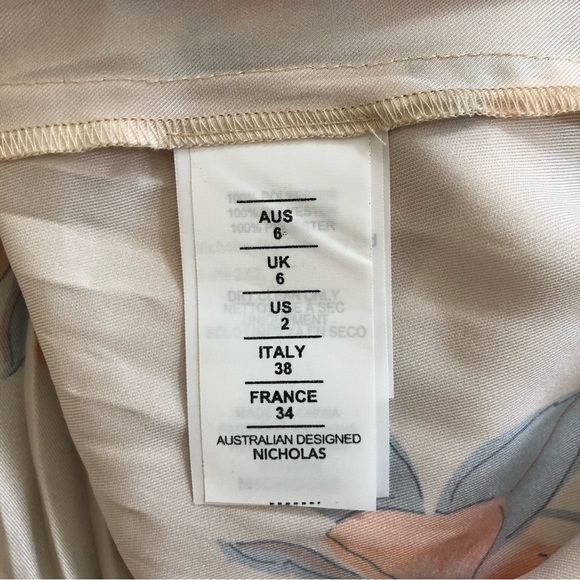 NICHOLAS Cross Front Smocked Dress in Orange Multi 2 - Picture 5 of 5